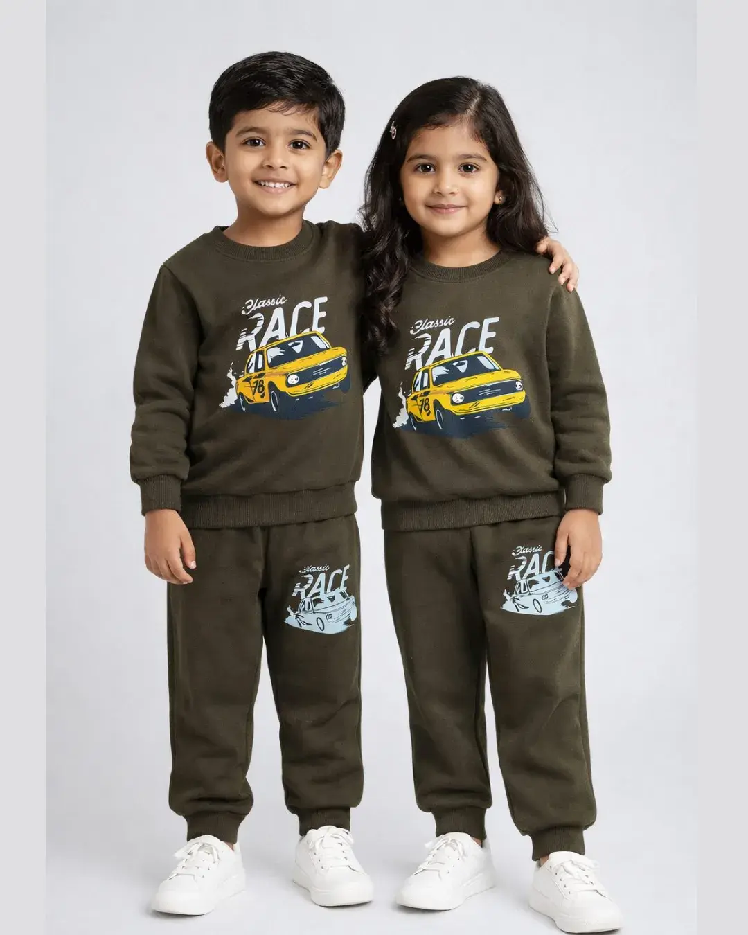 Doremon Unisex co-ord set  - Dark Green