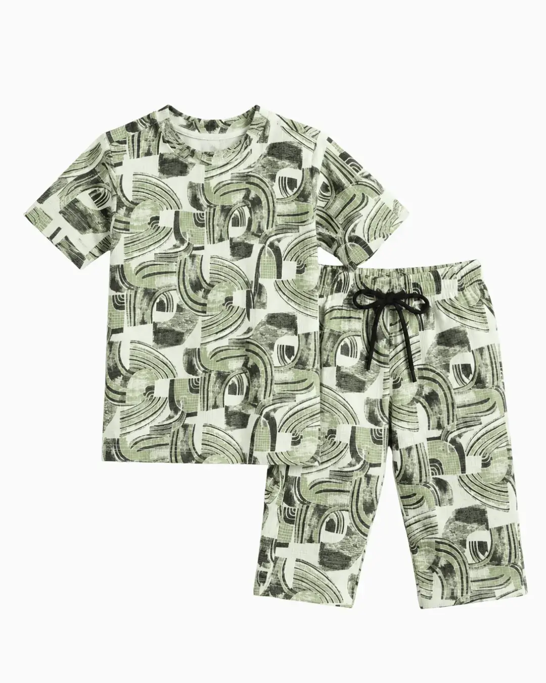 Naksh Boys Capri Set - Parrot Green Alternate