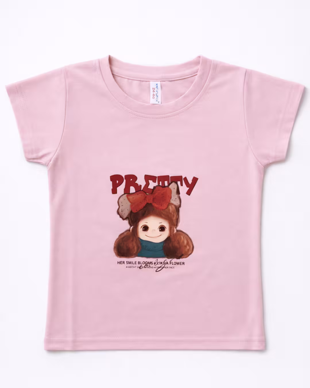 Pops Girls Tencil T-shirt - Baby Pink Alternate