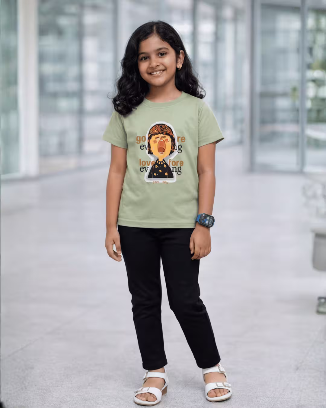 Pops Girls Tencil T-shirt - Pista