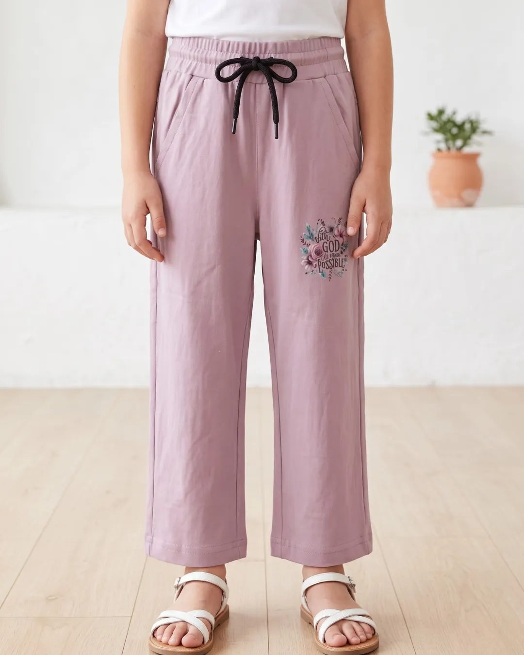 Girls Lower Combo Pack of 3 – Printed, Jogger & Casual Pants for Kids - Combo 1 Alternate